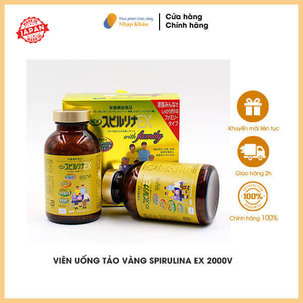 Viên uống tảo vàng Spirulina EX 2000 viên